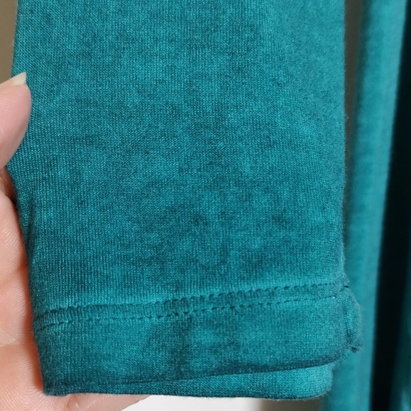 Women's Scoop Neck Teal Burn Out Top - Picture 5 of 5